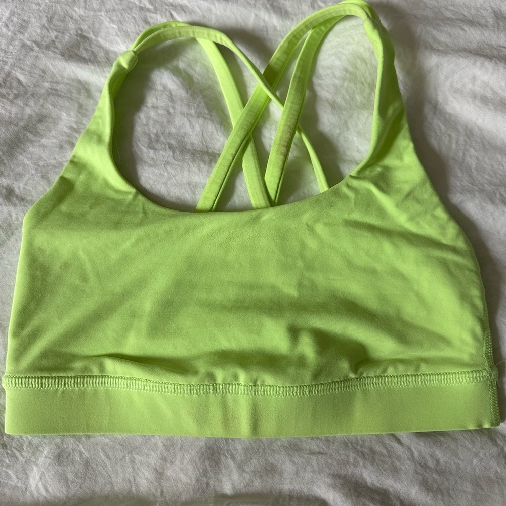 Neon lululemon sports bra size 2, NO PADS but has slots for them